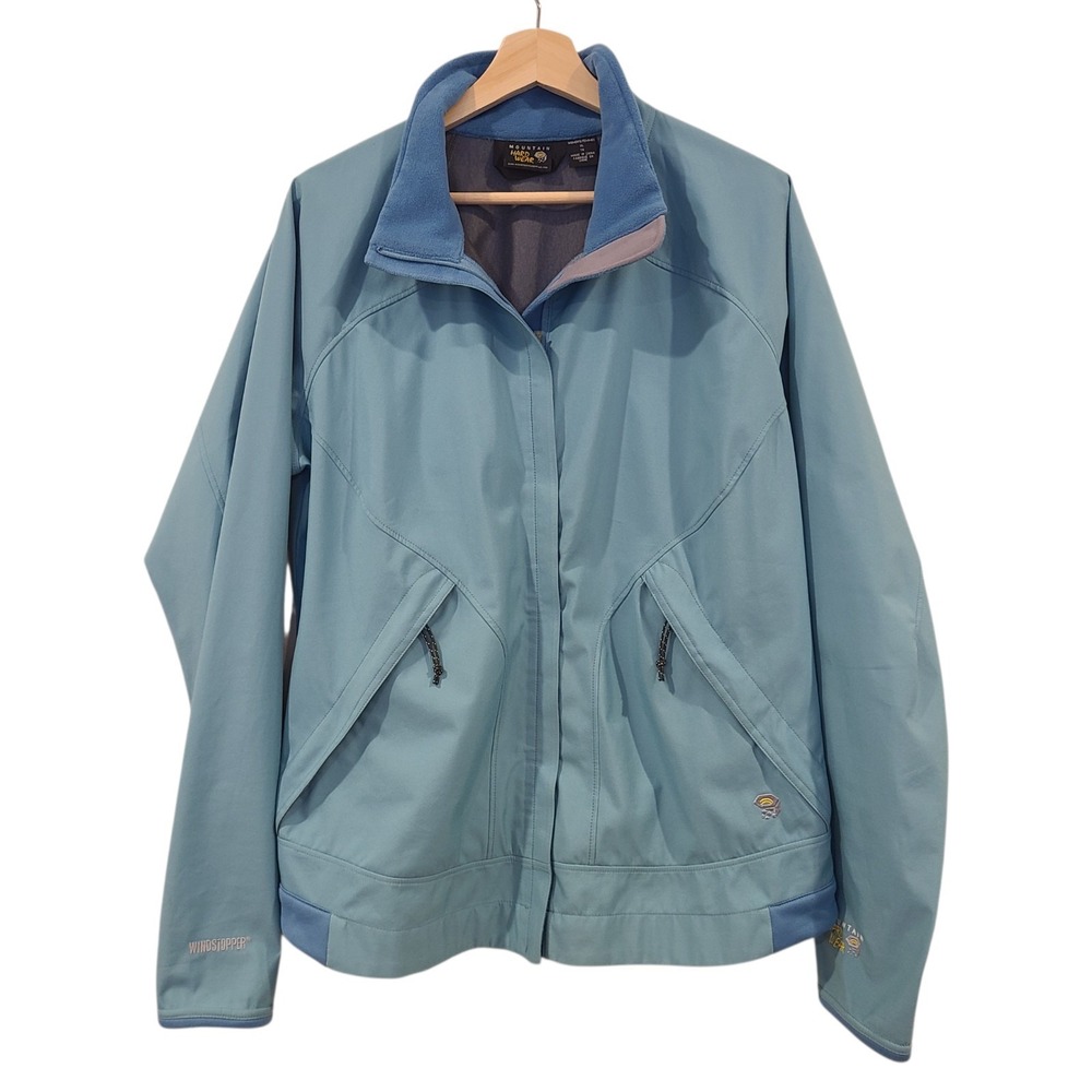 Mountain Hardwear‎ Windstopper Softshell Jacket Womens XL Blue Full Zip Outdoor